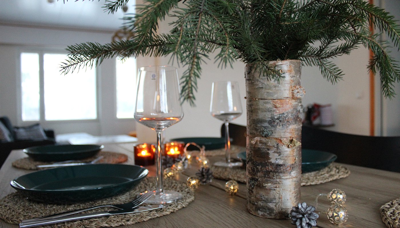 En björkvas på julbordet