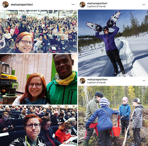 Ett collage som visar skogsreporterns instagrambilder.